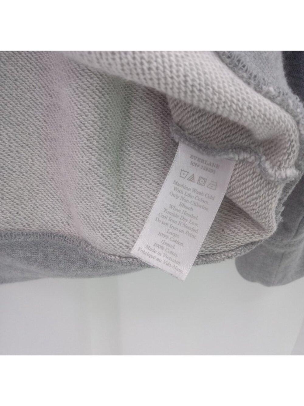 Everlane Women 100% Human Typography Hoodie Gray Sweatshirt  L French Terry 2017 - Picture 6 of 6